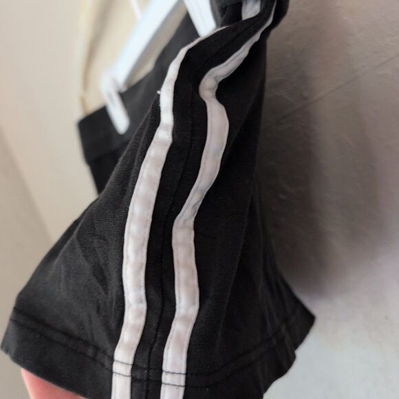 Vanity Women's Large Black Foldover Shorts Casual  Lounge Side Stripe Front Tie - Picture 4 of 6